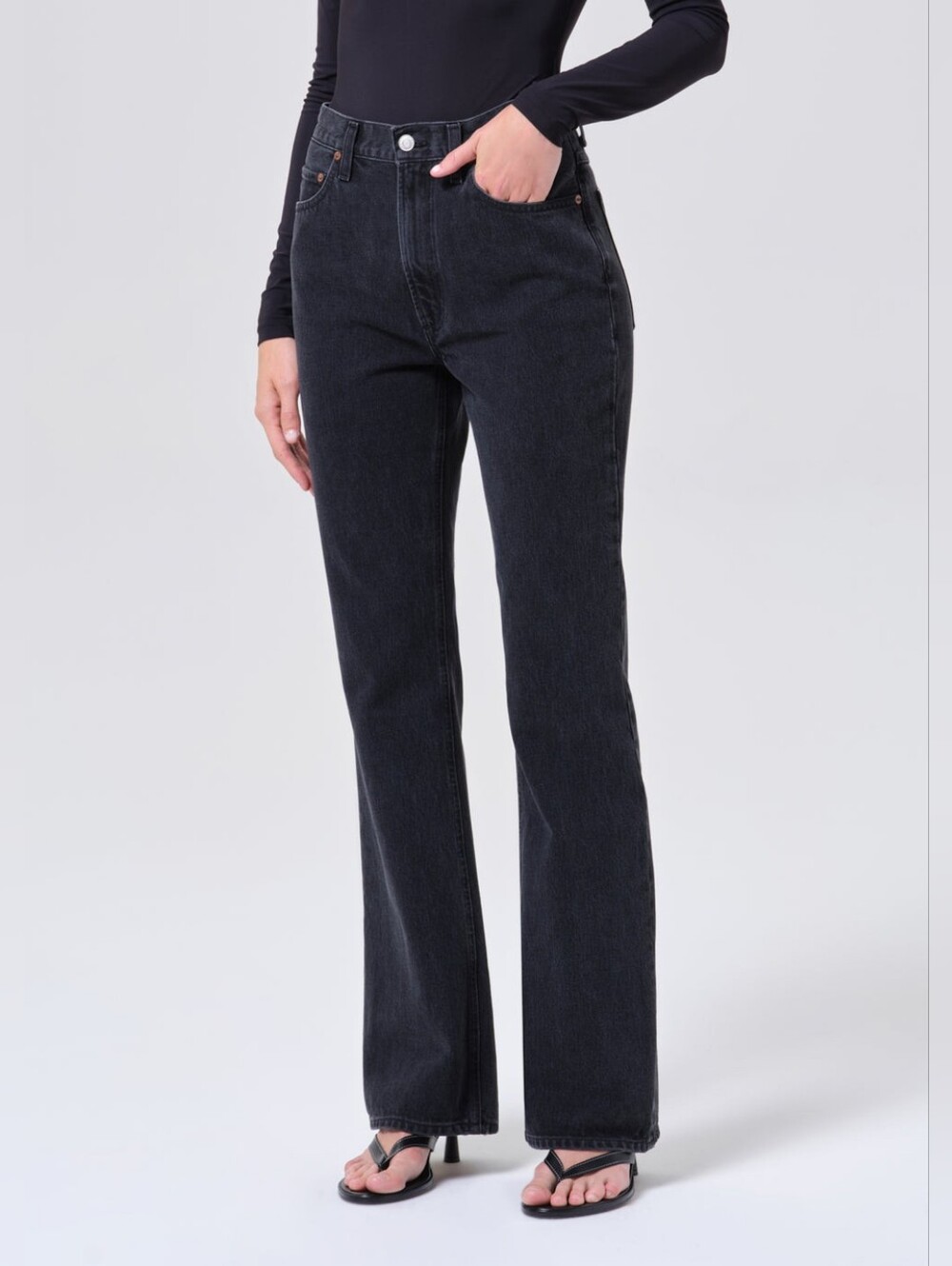 AGOLDE Leena Mid Rise Baby Flare Jeans In FORECAST - Picture 5 of 13
